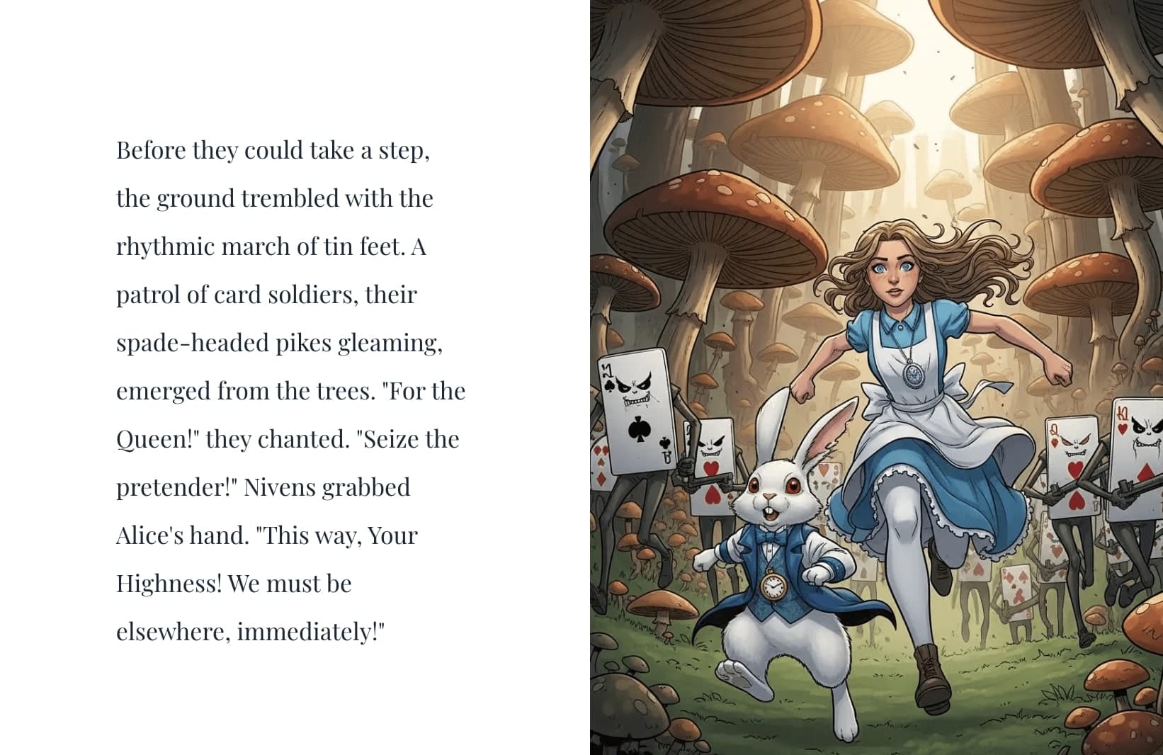 Alice in Wonderland illustrated page